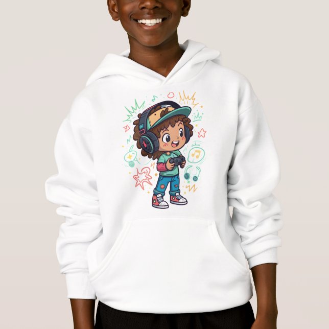 Design de camiseta infantil Game On – Estilo diver (Frente)