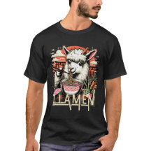 Design de camiseta LLAMEN para vestuário de uso ma
