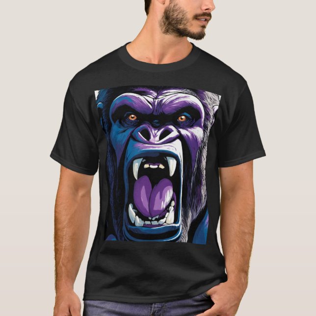 design de camiseta "Macaco Selvagem" divertida e a (Frente)
