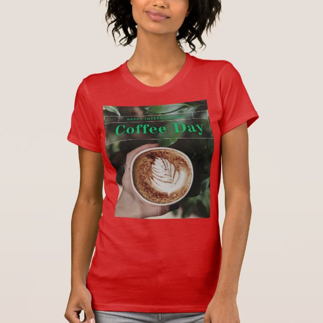 Design de camiseta moderno internacional do café (Frente)
