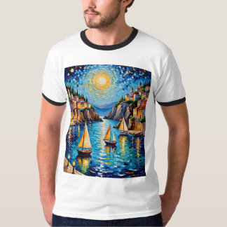 Design de camiseta Mosaica para embarcações de vel