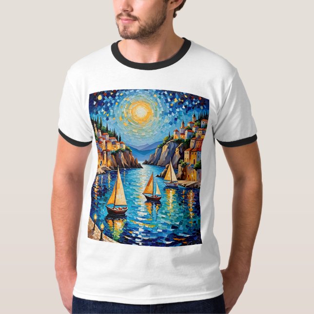 Design de camiseta Mosaica para embarcações de vel (Frente)