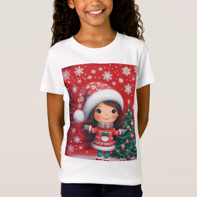 design de camiseta natal de menina (Frente)