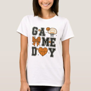 Design de Camiseta para o Dia de Basquete com Arco