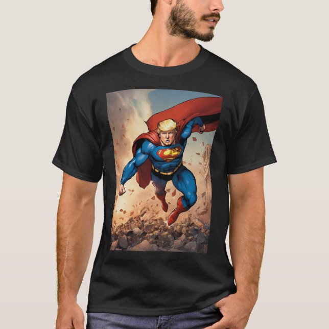 design de camiseta por Donald Trump, Super Herói (Frente)