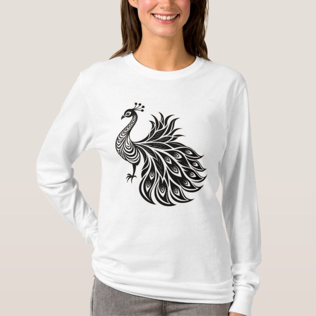 Design de camiseta Regal Peacock Elegance (Frente)