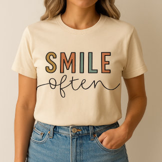 design de camiseta Sorria Frequentemente