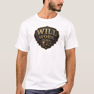 Design de Camiseta Vermelha Atraente VAI TRABALHAR