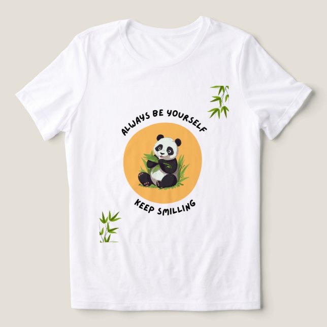 Design de Camiseta Vibrações de Panda Divertido (Design frontal)