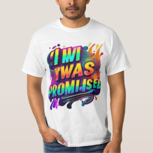 Design de Camiseta Vibrante "Eu Fui Prometido"