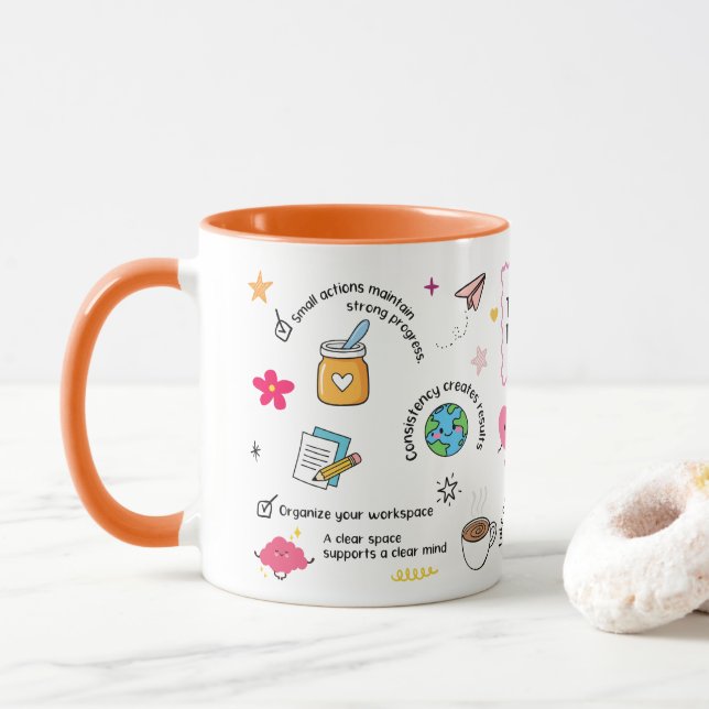 Design de Caneca de Tarefas de Hoje (Com Donut)