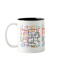 Design de caneca geométrica vibrante com negrito,
