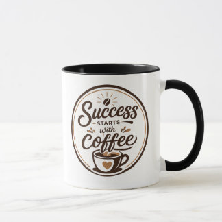 Design de Caneca Motivacional O Sucesso Começa com