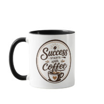Design de Caneca Motivacional O Sucesso Começa com