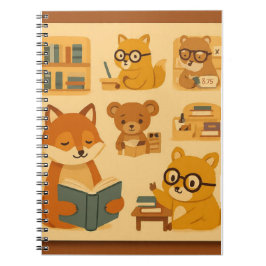 Design de capa de caderno escolar de animais de le