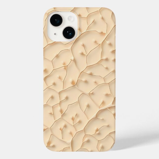 Design de Capa de iPhone Bege Minimalista Chic (Verso)