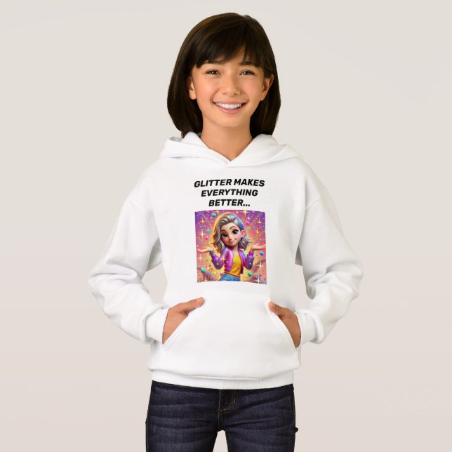 Design de capuz Glitter Explosion Sassy. (Frente Completa)