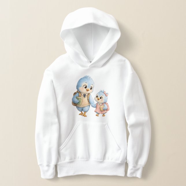 Design de capuz infantil Irmão Irmã Pássaro (Postura )