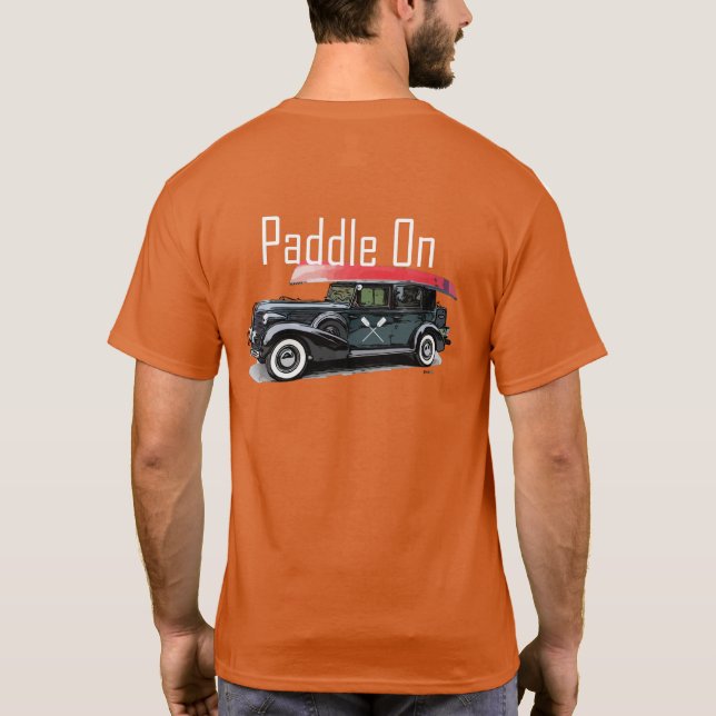 Design de Carro Clássico Paddle On - Camiseta Bási (Verso)