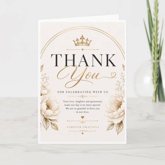 Design de Cartão de Agradecimento de Casamento Ele (Frente)