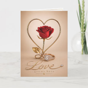 Design de Cartão de Amor Romântico Luxuoso