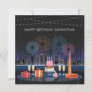 Design de Cartão de Aniversário com Fireworks e Ci