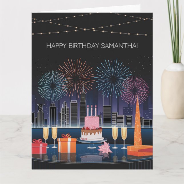 Design de Cartão de Aniversário com Fireworks e Ci (Frente)