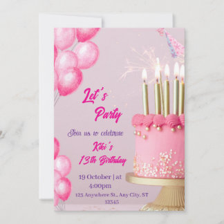 Design de cartão de aniversário divertido com balõ