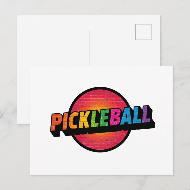 design de cartão de anúncio de pickleball preto e  (Frente/Verso)