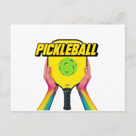design de cartão de anúncio de pickleball preto e