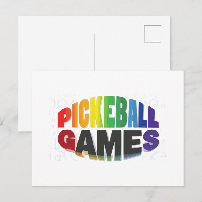 design de cartão de anúncio de pickleball preto e  (Frente/Verso)