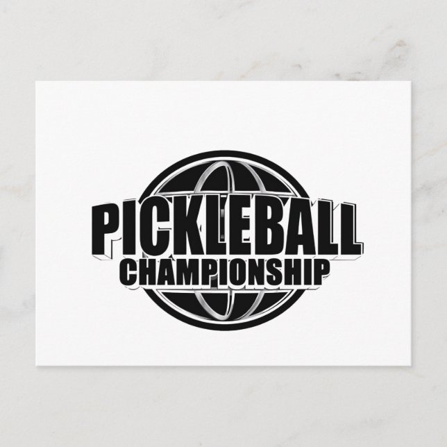 design de cartão de anúncio de pickleball preto e  (Frente)