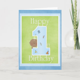 Design de Cartão de Feliz 1º Aniversário 1