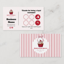 Design de Cartão de Fidelidade da Padaria Red Stri
