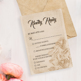 Design de Cartão de Resposta de Casamento Floral R