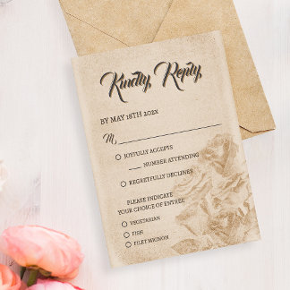 Design de Cartão de Resposta de Casamento Floral R