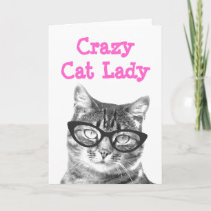 Design de cartão de saudades de uma gata louca