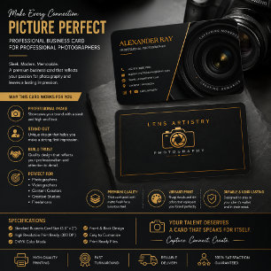 Design de Cartão de Visita de Fotógrafo de Luxo