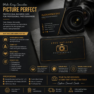 Design de Cartão de Visita de Fotógrafo de Luxo