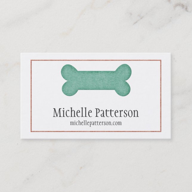 Design de Cartão de visita de Osso Azul/Cachorro R (Frente)