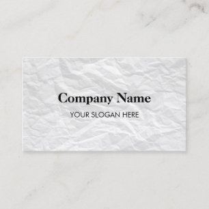 Design de cartão de visita de papel enrugado do