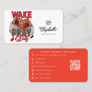 Design de Cartão de Visita de Salão de Unhas 'Wake