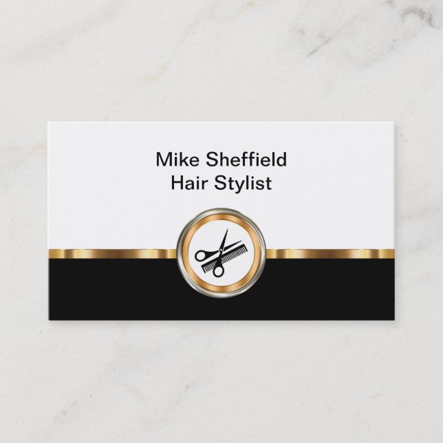 Design de Cartão de visita de Stylist de Cabelo Cl (Frente)