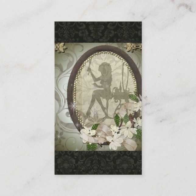 Design de cartão de visita glamoroso da diva do (Frente)