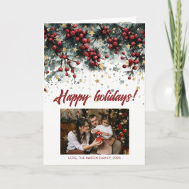 Design de Cartão Personalizado de Boas Festas