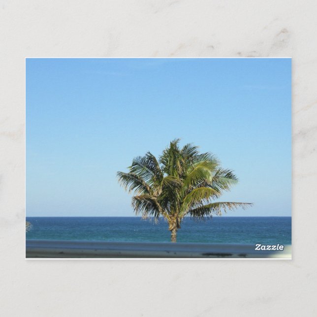 Design de cartão postal do horizonte do oceano com (Verso)