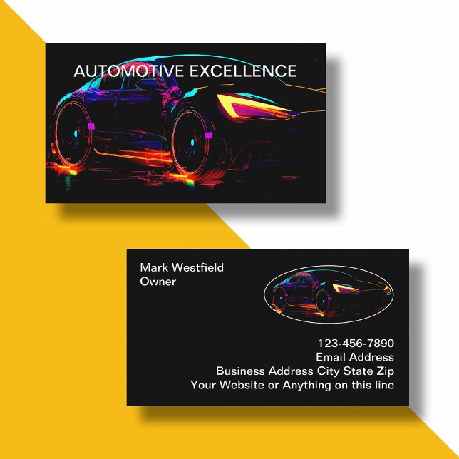 Design de Cartões de visitas para automóveis mais  (automotive business cards)