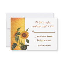 design de casamento do rsvp com girassol