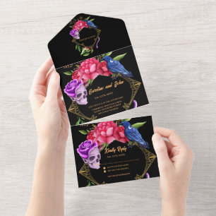 Design de casamento místico escuro e romântico