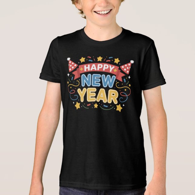 Design de Celebração de Ano Novo Feliz (Frente)
